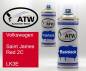 Preview: Volkswagen, Saint James Red 2C, LK3E: 400ml Sprühdose + 400ml Klarlack - Set, von ATW Autoteile West.